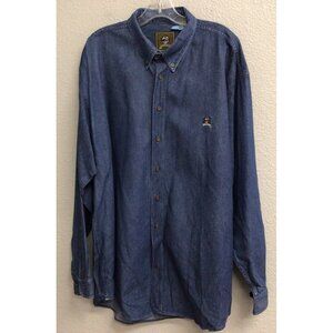 Cinch Button Up Shirt Mens Blue Denim Pocket Long Sleeve Western Cowboy Size XL